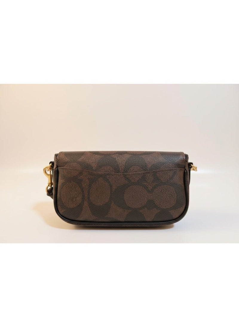 coachoutlet Coach 'Signature' Crossbody Bag - Dark Brown - Gold Hardware - Classic Design - Image 3